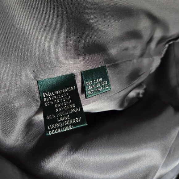 Ralph Lauren Wool Blend Blazer Jacket Grey Size Women's 22W Plus Career Work - Picture 10 of 10